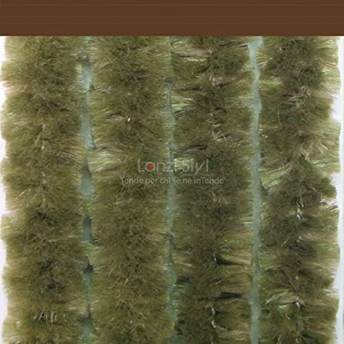Tenda antimosche Moschiera Ciniglia Extra vellutata ø42 mm, Vari colori/misure, Porte esterne/interne, Divisori, Negozio, Camper ottima Schermatura 100% MADE in ITALY(100 x 220H cm, Verde)