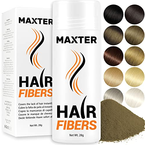 Maxter FIBRAS CAPILARES Castaño Claro - Microfibras Capilares de Algodón en Polvo 100% Natural para Disimular Calvicie y Alopecia al Instante - Fibra Capilar Hombre y Mujer - Hair Fibers