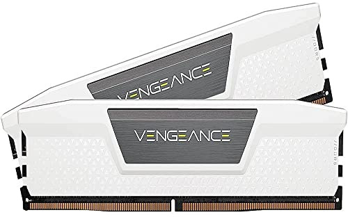 CORSAIR VENGEANCE DDR5 RAM 64GB (2x32GB) Up to 5200MHz CL40 Intel XMP iCUE Compatible Computer Memory - White (CMK64GX5M2B5200C40W)