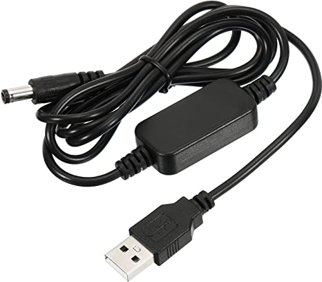 YOKIVE DC 5V a DC 12V USB Step Up Tensione Convertitore, Cavo Alimentazione con DC Jack 5,5mm x 2,1mm, Ottimo per Router,fotocamera, Auto Guida Registratore (Nero, 9W 2A)