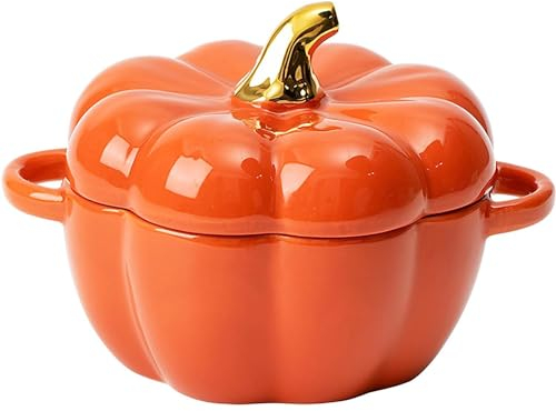 ElROal Pentola Da Forno Con Coperchio, Casseruola Per Dessert in Ceramica, Mini Pirofila, Ciotola Carina, Pentola in Ceramica Da Forno, Casseruola Sagomata