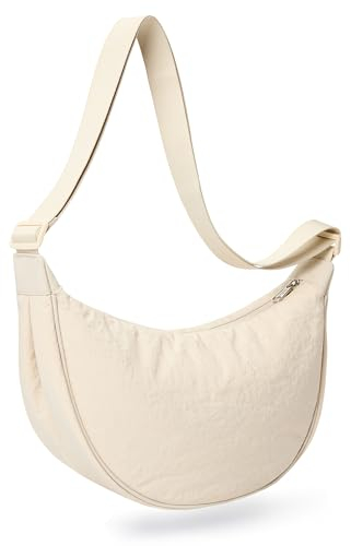 KALIDI Crossbody Bag Damen Groß Half Moon Bag Damen Schultertaschen Umhängetasche mit verstellbarem Gurt Nylon Hobo Bag