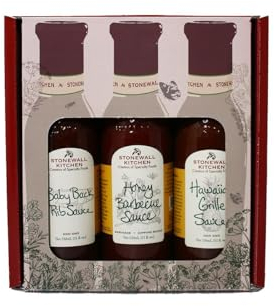 Stonewall Kitchen Grilling & Barbecue Geschenkset – Mit Baby-Back-Rib, Honey-Barbecue und Hawaiian Grille Sauce, ideal für Chicken Wings, Burger und Ribs