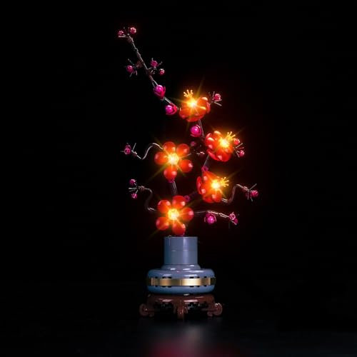 BrickBling Kit d'éclairage pour Lego 10369 icônes fleur de prunier (pas Lego), kit d'éclairage LED pour Lego Plum Blossom Flower Décor Jouet créatif