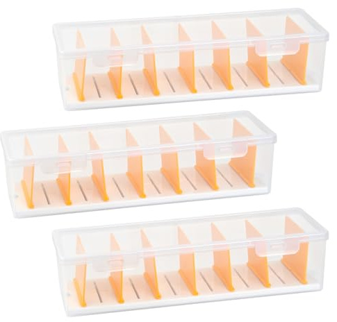 Mapille Caja Organizadora Cables, 3 Piezas Organizador de Cables Transparente, Caja de Almacenamiento Cables con 7 Compartimentos, Caja de Gestión de Cables para Oficina,Casa