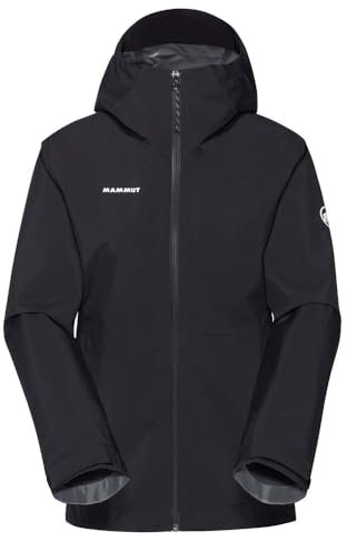 Mammut Linard Light Hardshell Hooded Jacket Women – Waterproof & Lightweight Hiking Jacket, Black, Small