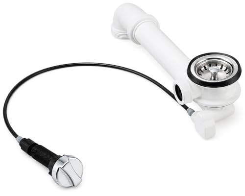 Bonde universelle pour vidage d'évier avec bonde rotatif, créateur, vis creuse, joints, paniers (environ 54 mm) et télécommande - 70 mm