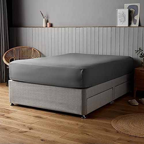 Silentnight Supersoft Charcoal Fitted Sheet, Single