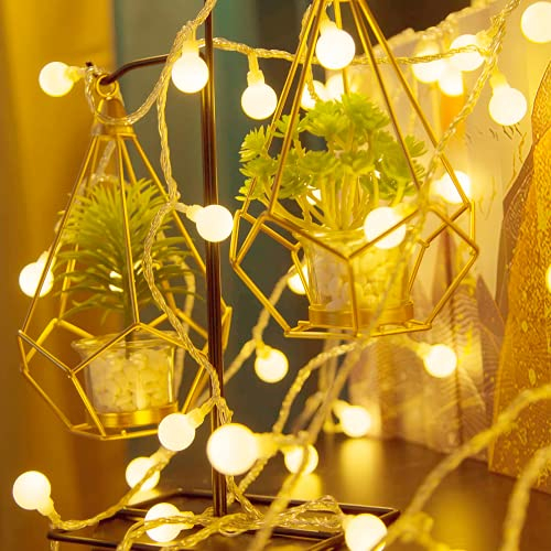 EvaStary Globe Lichterkette, 6M(19,68FT) 40er Led Kugel Lichterkette Batteriebetrieben, IP44 Wasserdicht Warmweiß für Weihnachten, Party, Garten, Hochzeit, Balkon, Deko