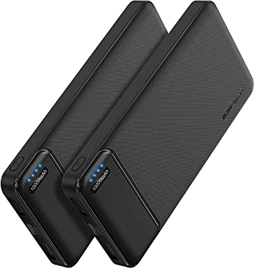 AsperX 2-Pack Power Bank Portable Charger Fast Charging 10000mAh, PowerBank USB C Input and Output, Battery Pack Compatible with iPhone, Samsung, Huawei, iPad, Tablets and More
