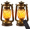 Martiount Luces de Linterna Exterior Recargable, 2 Piezas Luces Retro Impermeable con Remoto, Timer, 4 Modos Linterna de Jardín Colgante con Efecto Llama para Patio Jardín Atmósfera Decoración