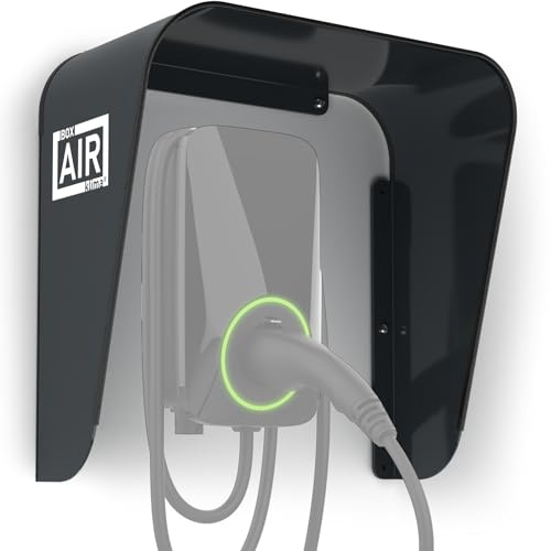Box Air Klima Cubierta para Wallbox | Protección contra la intemperie para estación de carga para coches eléctricos de aluminio compuesto | Techo impermeable, protección solar y rayos UV