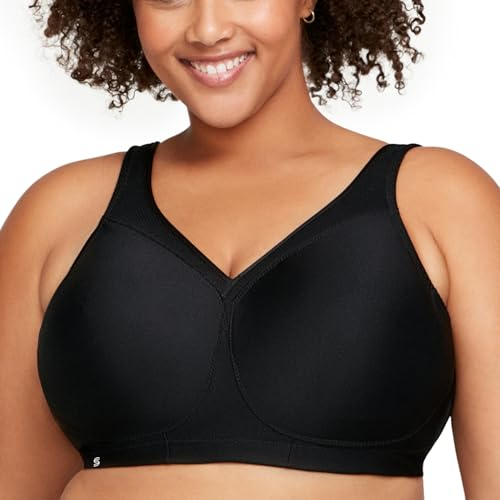 Glamorise MagicLift Seamless Sports Wirefree Bra 1006 (Women's & Women's Plus) Black