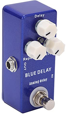 Pedal de Retardo de Guitarra, Pedal de Guitarra de Retardo Boss Pedal de Retardo Mini Blue Delay Analógico True Bypass Pedal de Efecto de Guitarra para Guitarras Eléctricas