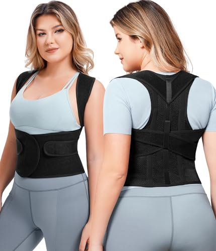 Junlan Haltungskorrektur Rücken Damen und Herren, Rücken Geradehalter, Back Posture Corrector, Verstellbar Rückentrainer Schultergurt, Back Straightener für Linderung Rückenschmerzen