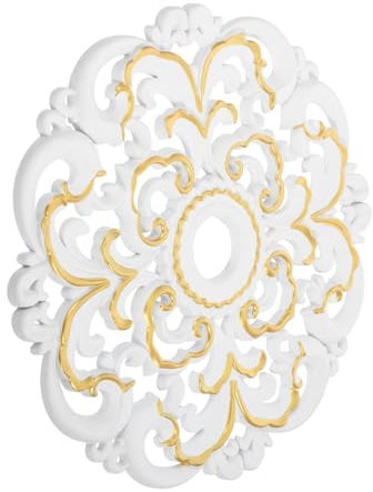 Cabilock Ceiling Medallion Round Decorative Light Plate Cover for Chandeliers Ceiling Light Fixtures European Style Indoor Decoration