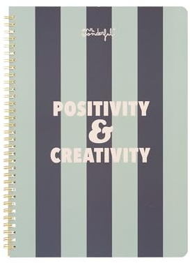 Mr. Wonderful - Inbunden A4-anteckningsbok, spiralformad inramning - Positivitet och kreativitet - 160 rutade sidor, inklusive klistermärken