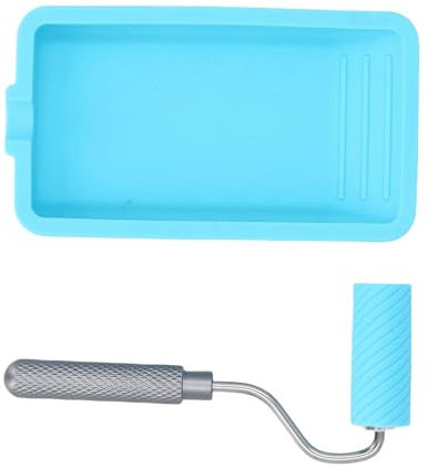 Generic Lacquer Rollers and Trays, Paint Roller Sheet Set Silicone Aluminum Alloy for Woodworking
