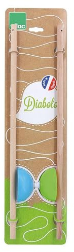 Vilac - Diabolo Classique Vert et Bleu - Apprends à Jongler - Jouet pour Enfant à partir de 5 Ans - Idéal débutant - 4404S, 10-12 cm