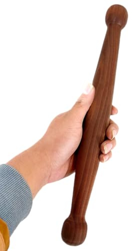 JuanNest Tai Chi Barra Gobernante Madera Maciza Práctica De Kungfu Bang Bastón De Ejercicio Wushu, Polo De Entrenamiento Marcial, Herramienta Equipo De Qigong, Practicantes De Tai Chi B35×3.6cm