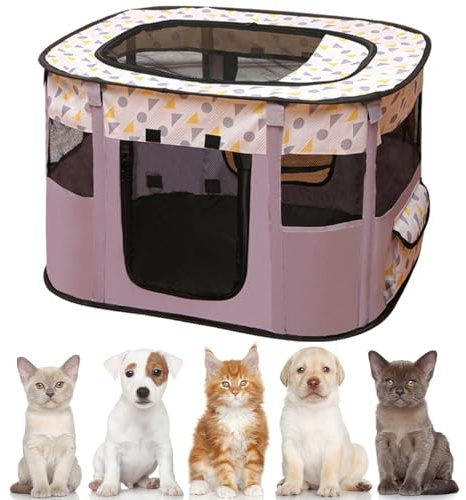EUBSWA Recinto per cuccioli, 80x60x55cm Recinto per animali domestici per cani, gatti, conigli e piccoli animali per interni ed esterni