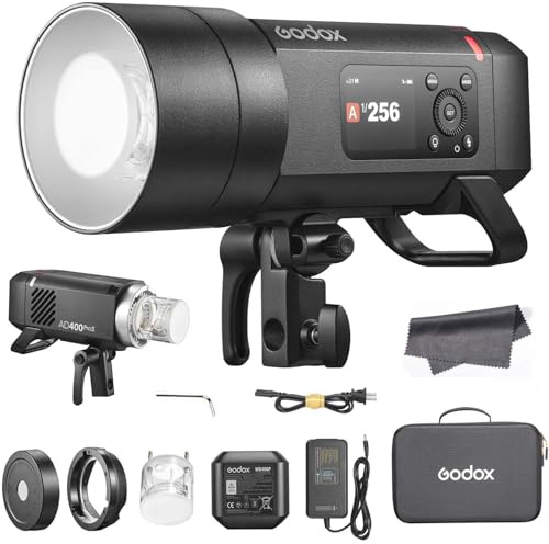 Godox AD400 Pro II AD400Pro II Outdoor Flash,400W 2.4G TTL GN72 HSS 1/8000s,0.01s-1s Recycle, Freeze Mode 1/27770s, 30W LED Bi-Color 2800K-6000K, Lithium battery, Studio Strobe Photography Monolight