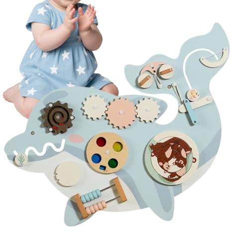 Pizarra de actividades de pared - Pizarra de aprendizaje de madera de 12,6 pulgadas | Juguetes educativos para niños - 2200 g, juego interactivo de desarrollo para preescolar, guardería, hogar, aula