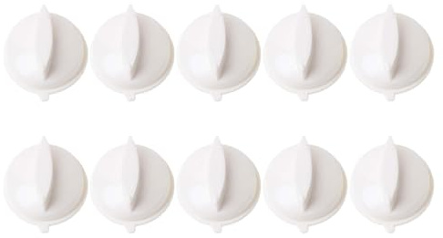 YROHGKPN Juego de 10 botones para microondas, temporizador de repuesto, estructura de plástico, agujero en forma de D para temporizador de horno