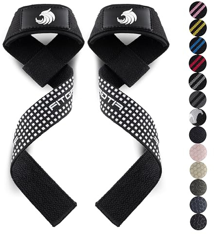 Fitgriff® Zughilfen (gepolstert) für Krafttraining, Bodybuilding, Fitness - Kreuzheben Gurte - Lifting Straps - für Frauen und Männer (Silicone Grip)