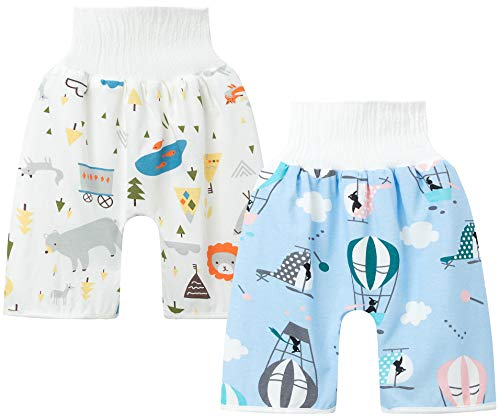 Happy Cherry Baby Windelrock Töpfchen Windelhose 2pcs Trainingsrock Windelshorts Lernhose Wiederverwendbare Baumwolle Hoch Taillierter Lernwindel