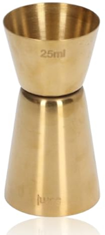 2 pièces Cocktail Jigger Or, Jigger en acier inoxydable Mesure Double Jigger en or pour barman Jigger de style japonais pour Home Bar(L)