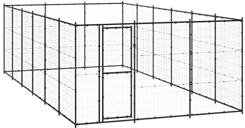 vidaXL Hundgård för utomhusbruk stål 21,78 m², hundhus, hundburar, inhägnad, hundbur, hundstaket, inhägnader, hundstaket, hundgård, hundgårdar