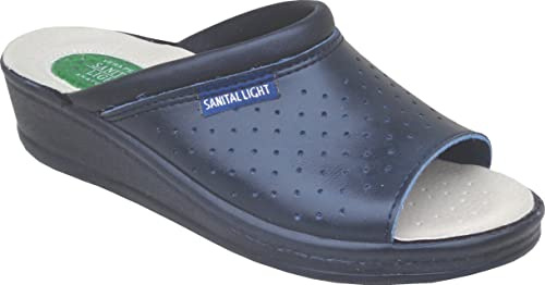 Sanital Light - Zapatilla EN Cuero por LA CASA - 1351 con Almohadilla de Gel en el talón