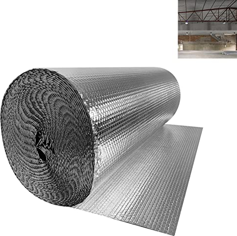 VA-Cerulean Film isolant, 1 x 30 m, 30 m², double feuille à bulles en aluminium, isolation phonique, rétention de la chaleur, film isolant pour mur, toit, grenier, portes de garage