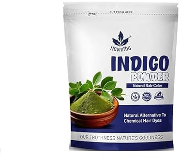 Havintha Indigo Powder for Hair, Pure and Herbal And Natural Hair Color Black/Brown | Hair & Beard Dye/Color Indigofera Tinctoria Leaf Powder - 200gm