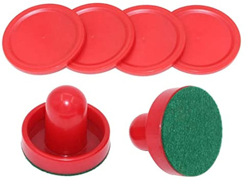 Air Hockey Pucks Air Hockey Ersatzset Ice Hockey Pushers Pucks Paddles Tischfamilie rote Plastikdichtung