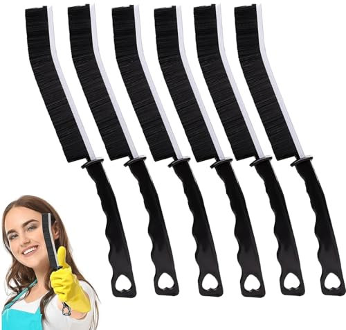 Hartborsten Eckenreinigungsbürste 6 Stück, Spaltreinigungsbürste Schrubberbürste Tiefenreinigung Reinigungsbürste für Bad/Küche/Wand/Tür/Fliesenböden/Tastatur/Gleitschiene