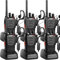 Walkie Talkie 88E 6pz, PMR446 Ricetrasmittenti Professionali Radio Lunga Distanza Portatile USB Ricaricabile Walkie Talkie Set con LED Luce ed Auricolari Originali(Nero)