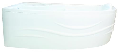 ONDÉE, KIT Vasca da bagno e grembiule FANY, vasca angolare 1/4 di cerchio, 140 x 140 cm, 222 L, piedini antiscivolo, 5 piedini a vite di regolazione del livello forniti, senza svuotamento,