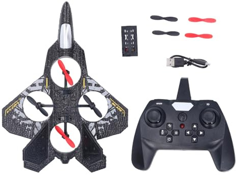 BuyWeek Avión Teledirigido, F22 Avión de Control Remoto de Espuma EPP Giros de 360° RC Planeador para Niños (Gris)