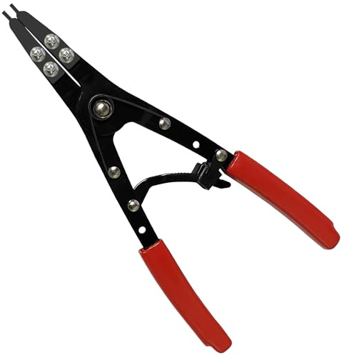 38700 Spindle Snap Ring Pliers External, 10 Large Snap Ring Pliers Heavy Duty Circlip Pliers Car Repair Tools Kit for for Ford SD Uninstall Remove Tools with Ratchet Locking 2026 Upgraded (Red)
