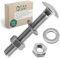 DSM – Viti M10 x 80 mm secondo DIN 603 – Include dado esagonale M10 DIN 934 e rondella DIN 125 – Acciaio inossidabile A2/V2A – Viti a testa rotonda piatta con collo quadrato – 25 pezzi