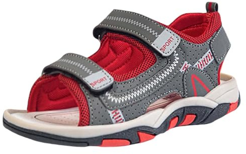 Generisch Sandals Boys Outdoor Trekking Sandals Wide Feet Children's Barefoot Sandals Trekking Barefoot Sandals Boys Breathable Summer Shoes Summer Shoes Boys EU 24-39, 2 red, 10 UK Child Normal