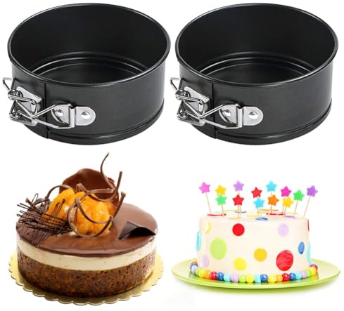 Peelanmall 2 moldes de 12 cm, mini moldes para hornear con revestimiento antiadherente, para tartas, pizza y panqueques (redondos)