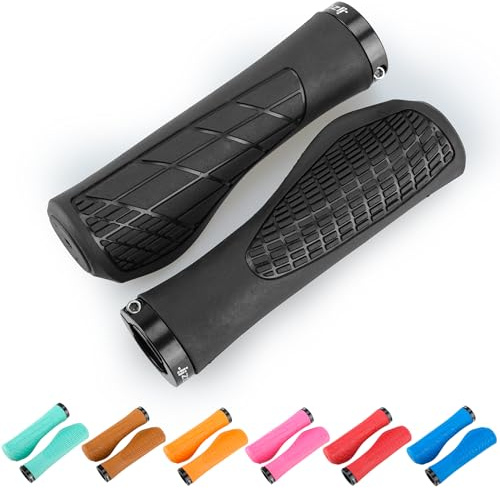 JJZOUEN Ergonomic Bike Grips, Mountain Bike Handlebar Grips, Ergonomics Bicycle Handle Grips, Lock on Grips for MTB, BMX, Scooter