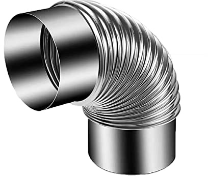 ZBORAVPIX Curva a Gomito in Acciaio Inox per Canna fumaria, Tubo for Stufa a Tubo, Gomito Resistente al Calore, Tubo di Scarico fumi, 90 Gradi, Diametro 12 cm/14 cm/16 cm(15cm)