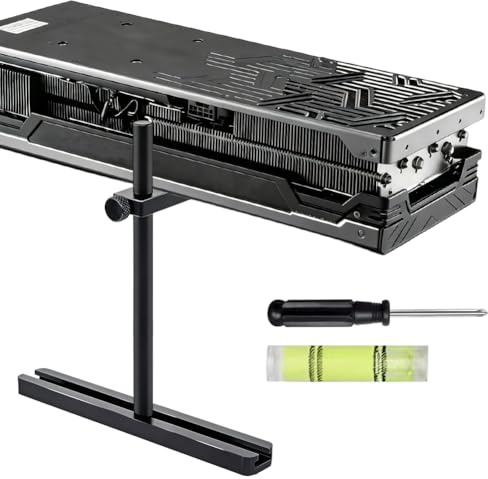 Ruioomeep Grafikkortshållare, videokorthållare, GPU höjdjusterbar, flyttbar, GPU-hållare, grafikkortshållare för datorkomponenter, aluminium 128 mm (enkelstång)