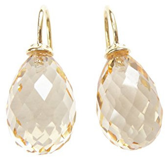 Quarzglas-Ohrringe citrin-gelb Tropfen Bügel Sterling-Silber vergoldet Geschenk Party Hochzeit Mode-Farbe festlich elegant Handarbeit Heide Heinzendorff