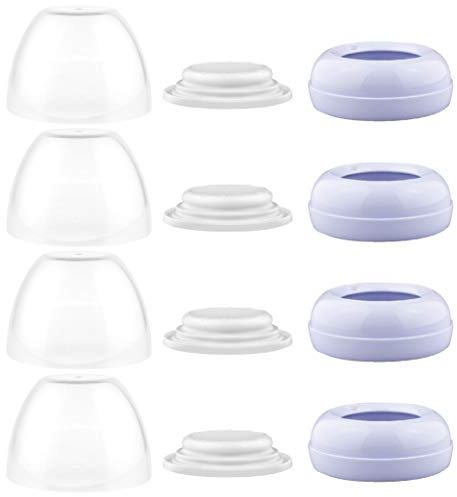 Maymom Verschlussdeckel,Schraubringe,Dichtscheiben Geeignet für Philips Avent Natural-Flaschen,Avent PP-Flaschen oder Natural;ohne Nippel.Konvertieren der Avent Classic-Flasche in eine Natural-Flasche