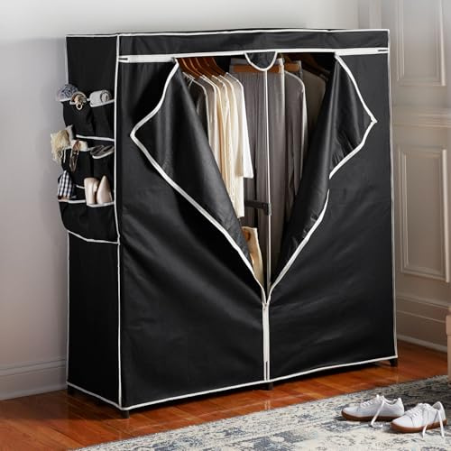 BrylaneHome 60 2-Door Portable Wardrobe Closet - Black